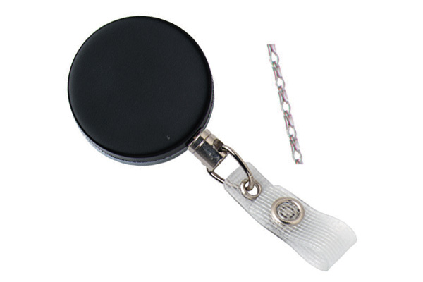 Beresford Company: Black or Chrome Heavy-Duty badge Reel with Link