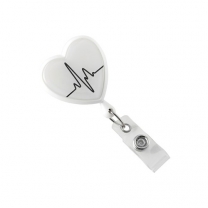 White EKG Themed Heart Shaped Reel