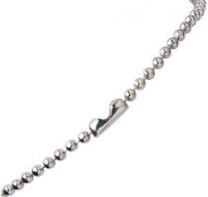 30" Nickel-Plated Steel Beaded Neck Chain with Connector, Lot/100