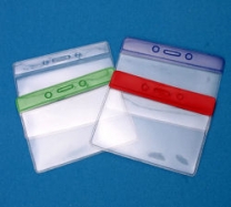 Color Top Visitor Badge Holders Horizontal<BR>O.D. 4-3/8 x 3-7/8 - Lot/100