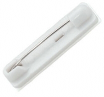 White All-Plastic Safety Pin with 1 1/4" Base  - Lot/1000