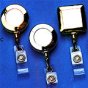 36 Economy Badge Retractors Gold or Chrome Premium Finish Square Shape - Lot/50 - More Details