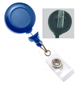 No-Twist Navy Badge Reel W/ Clear Vinyl Strap - Lot/100
