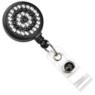 Beresford Company: Black Rhinestone Badge Reel