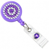Neon Purple Rhinestone Badge Reel